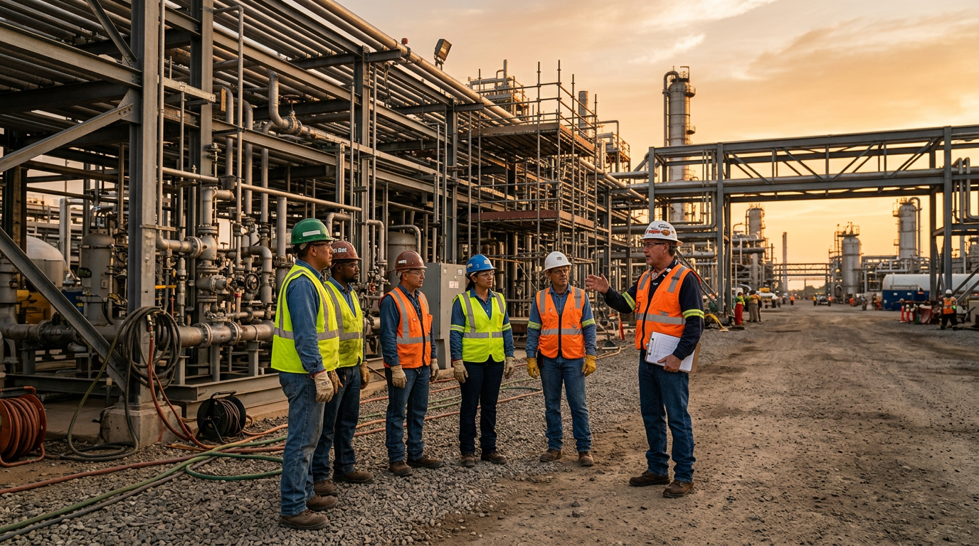 Инструтаж и обучение персонала на объекте нефтегазового строительства