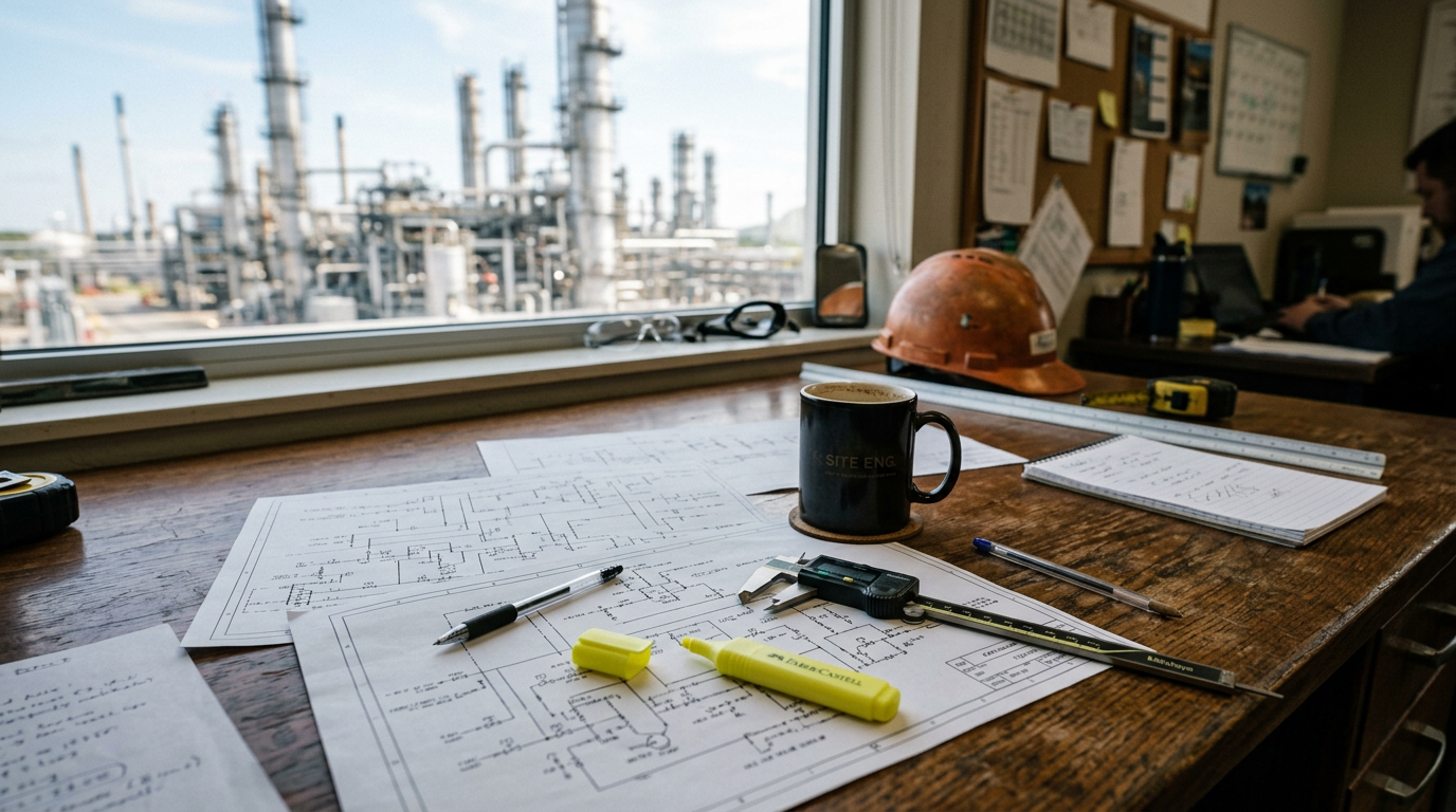 Рабочее место инженера: схемы и документация по нефтегазовому объекту