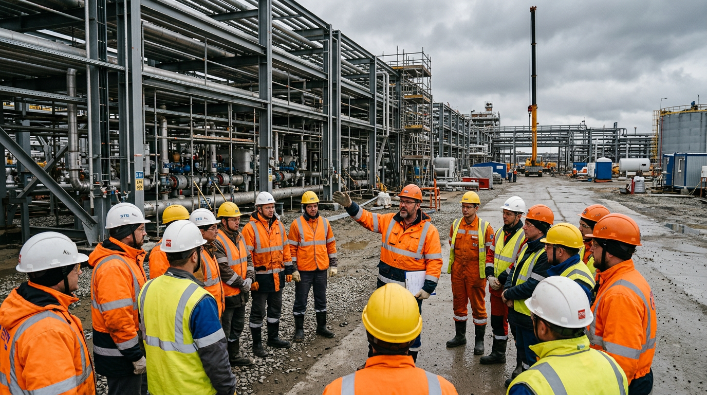 Инструтаж и согласование правил работы на объекте нефтегазового строительства